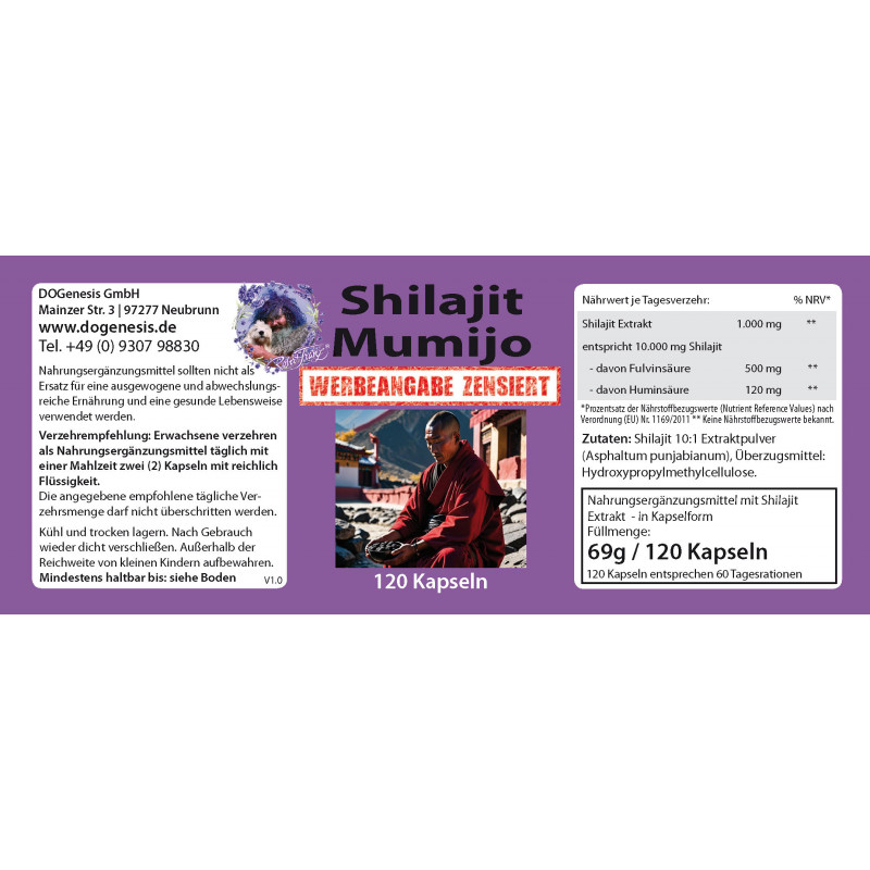 120 St Shilajit Mumijo